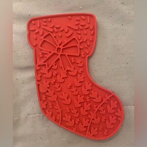 Dexypaws Christmas Stocking Silicone Dog Lick Mat Red